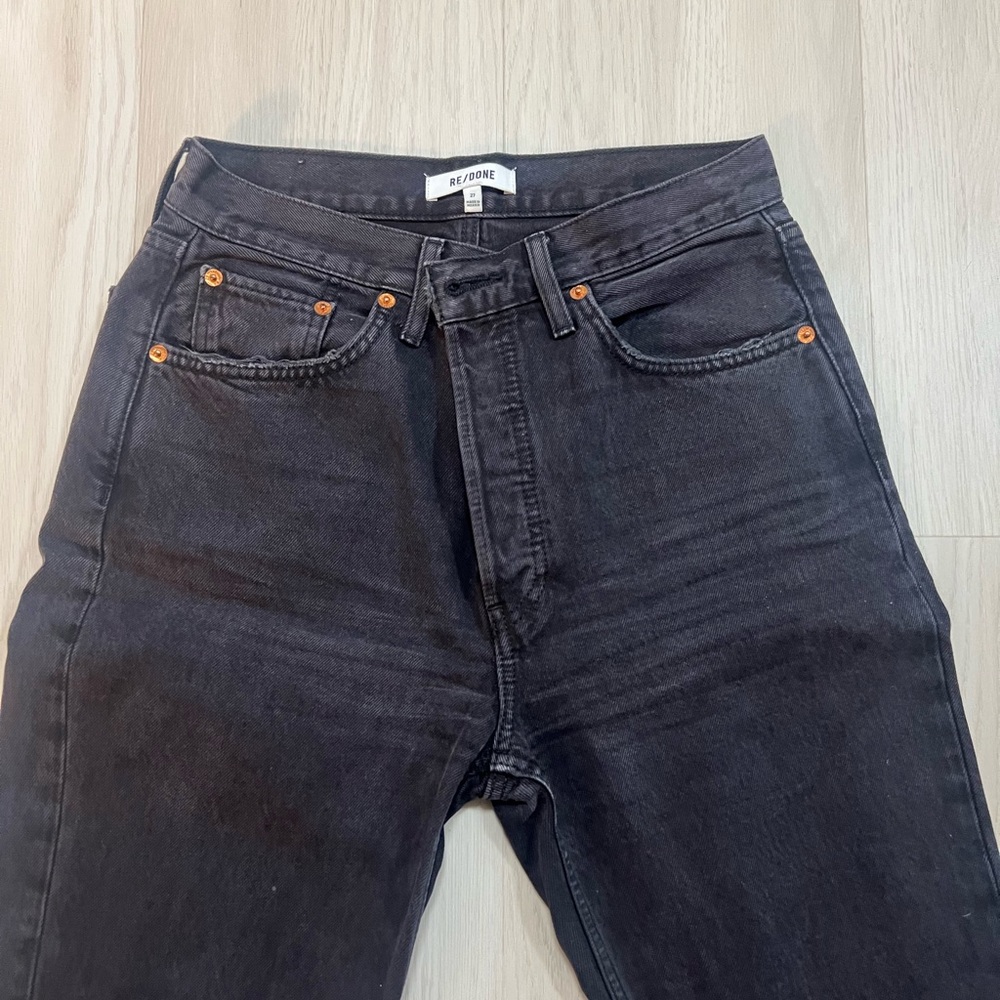Re/Done Black Slim Jeans High-Rise Rigid Denim